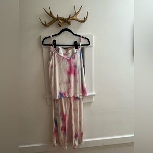 Old Navy Tie-Dye Pink and Cream pajama set
